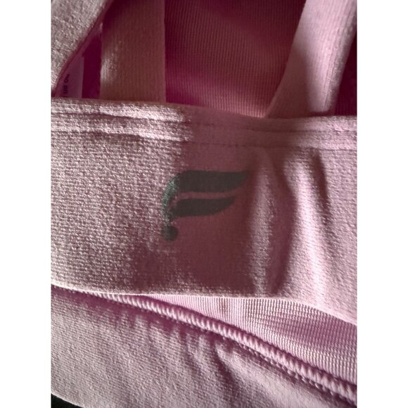 Fabletics Pink Strappy Racerback Sports Bra With Logo Large NWT - Picture 3 of 7